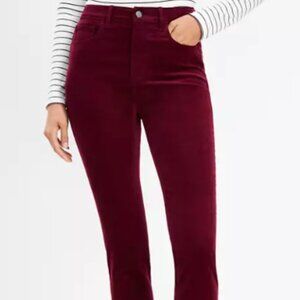 LOFT Modern Skinny Corduroys in Berry, size 10